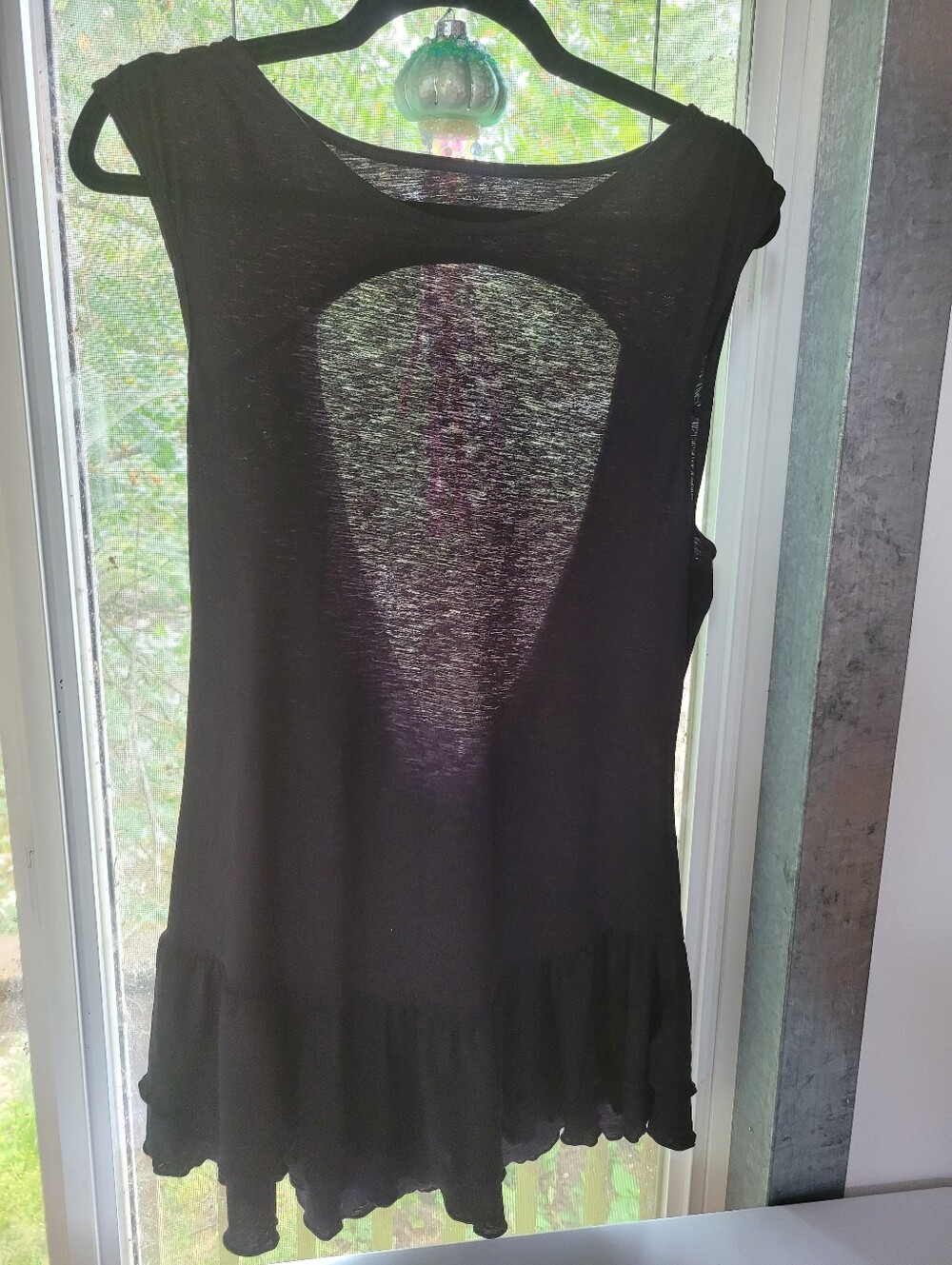 Free People Movement M Black Sleeveless Ruffle-Hem Mini Tennis Dress - Picture 2 of 6